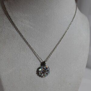 NWT Mariana Guardian Angel Necklace, Silver-Tone w/ Aurora Borealis Stones